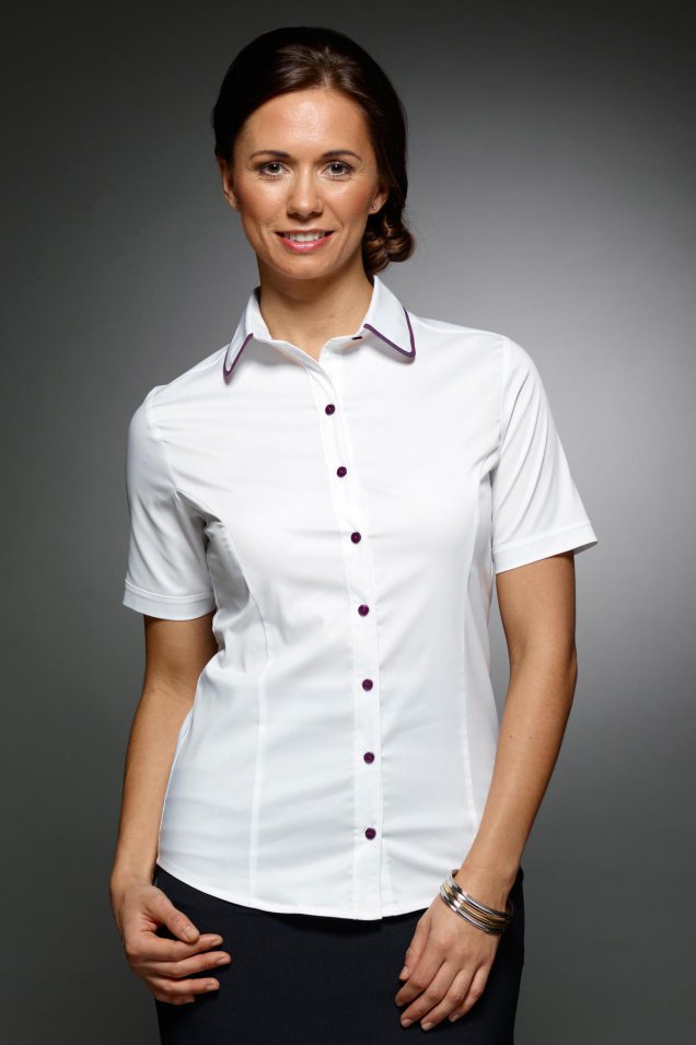 Ladies Work Shirts | Short Sleeve Blouses | LucyAlice - Ruby Cotton ...