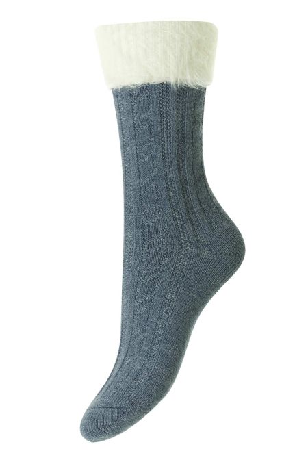 Fluffy Cable Knit Socks