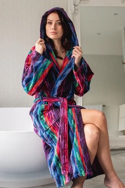 Hooded Dressing Gown - Multicolour