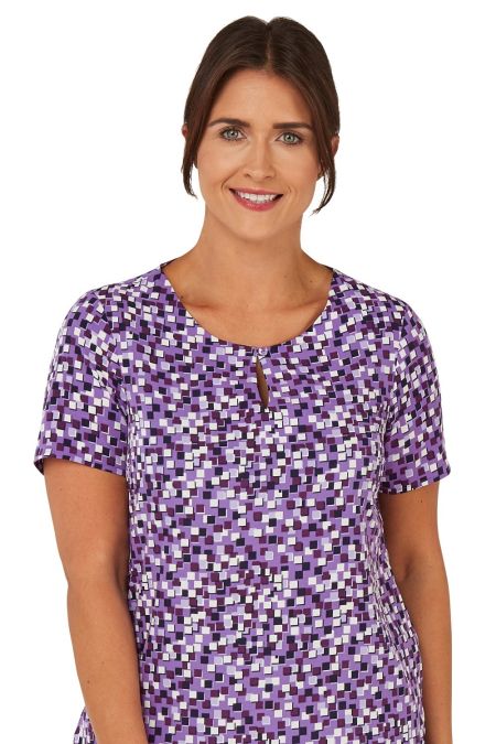 Kelly Squares Print Top